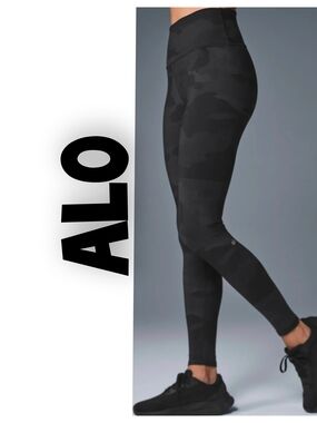 ALO Yoga Black Camo High-Waist Leggings
